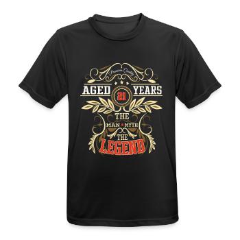 21 Geburtstag Men Myth Legend - Männer T-Shirt atmungsaktiv - Schwarz - Vorne - AI Model Male 178 light (178cm)