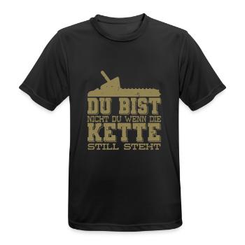 Du bist nicht Du wenn die Kette still steht - Männer T-Shirt atmungsaktiv - Schwarz - Vorne - AI Model Male 178 light (178cm)