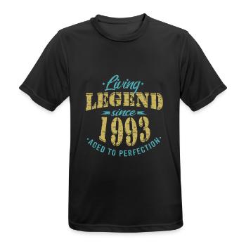 Lebende Legende seit 1993 Geburtstag Modern - Männer T-Shirt atmungsaktiv - Schwarz - Vorne - AI Model Male 178 light (178cm)