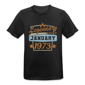 Sprüche zum Geburtstag Januar 1973 Geburtstag - Männer T-Shirt atmungsaktiv - Schwarz - Vorne - AI Model Male 178 light (178cm)
