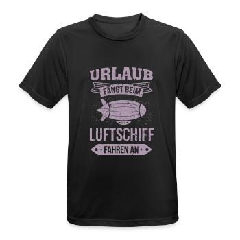 Luftschiff Urlaub fängt an - Männer T-Shirt atmungsaktiv - Schwarz - Vorne - AI Model Male 178 light (178cm)