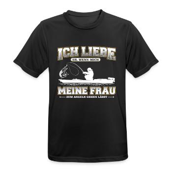 Angler Angeln Angel Fische Fisch Fischer Frau - Männer T-Shirt atmungsaktiv - Schwarz - Vorne - AI Model Male 178 light (178cm)