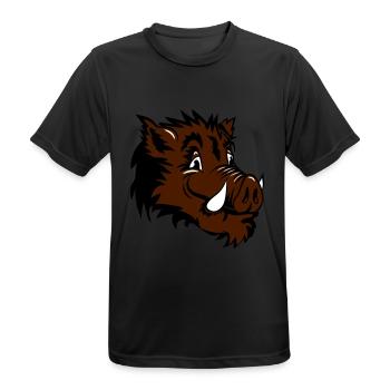 Sanglier drôle de tête - T-shirt respirant Homme - noir - Devant - AI Model Male 178 light (178cm)