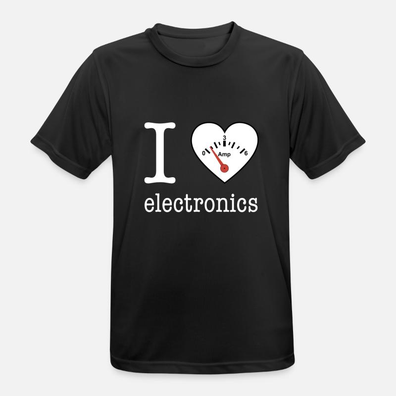 I love Electronics - electronics / gift idea - Men's Breathable T-Shirt - black