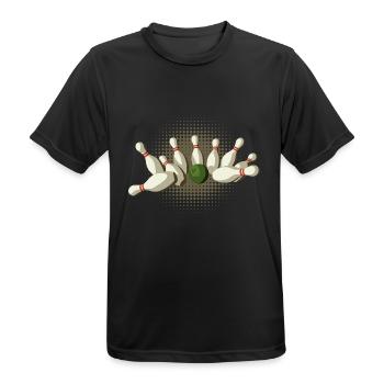 Strike Kegeln - Männer T-Shirt atmungsaktiv - Schwarz - Vorne - AI Model Male 178 light (178cm)