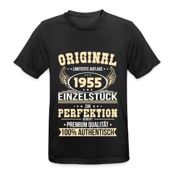 70e anniversaire - Pièce unique originale de 1955 - T-shirt respirant Homme - noir - Devant - AI Model Male 178 light (178cm)