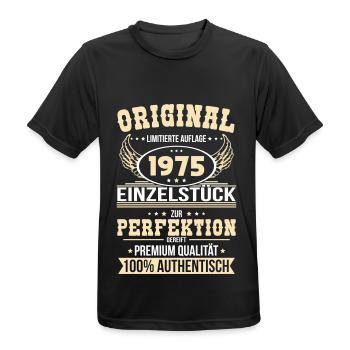 50th Birthday - Original 1975 Unique Piece - Men's Breathable T-Shirt - black - Front - AI Model Male 178 light (178cm)