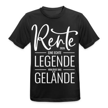 Rente 2026 Eine echte Legende verlässt das Gelände - Männer T-Shirt atmungsaktiv - Schwarz - Vorne - AI Model Male 178 light (178cm)