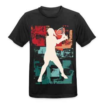Tennis Tennis Player Woman Sport Vintage Retro - Men's Breathable T-Shirt - black - Front - AI Model Male 178 light (178cm)