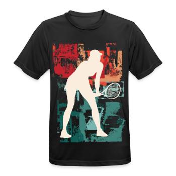 Tennis Tennis Player Woman Sport Vintage Retro - Men's Breathable T-Shirt - black - Front - AI Model Male 178 light (178cm)