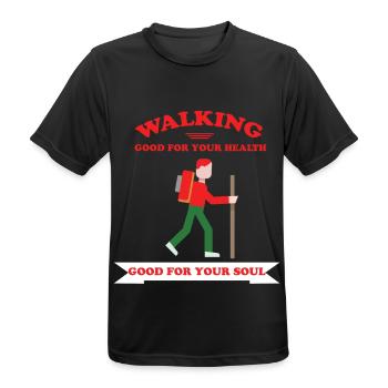 Randonnée - Marche - T-shirt respirant Homme - noir - Devant - AI Model Male 178 light (178cm)