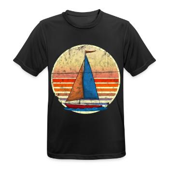 Segeln - Männer T-Shirt atmungsaktiv - Schwarz - Vorne - AI Model Male 178 light (178cm)
