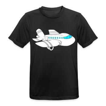 Flugzeug - Männer T-Shirt atmungsaktiv - Schwarz - Vorne - AI Model Male 178 light (178cm)