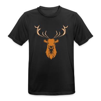 Deer head deer antlers deer antlers - Men's Breathable T-Shirt - black - Front - AI Model Male 178 light (178cm)