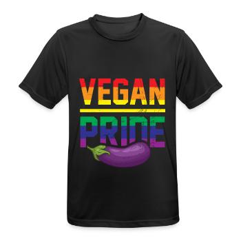Vegan Pride Vegan LGBT Vegan, LGBTQ Pride - T-shirt respirant Homme - noir - Devant - AI Model Male 178 light (178cm)