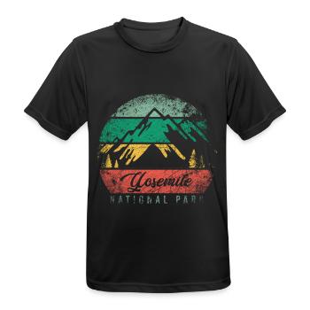 Yosemite National Park USA Parc National Des États-Unis Vintage - T-shirt respirant Homme - noir - Devant - AI Model Male 178 light (178cm)