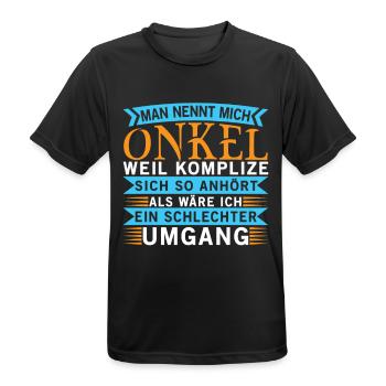 Man Nennt Mich Onkel Komplize Spruch Lustig - Männer T-Shirt atmungsaktiv - Schwarz - Vorne - AI Model Male 178 light (178cm)