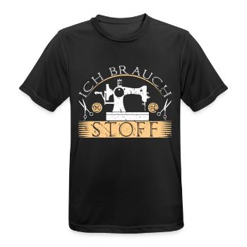 Nähen Handarbeit Schneider - Männer T-Shirt atmungsaktiv - Schwarz - Vorne - AI Model Male 178 light (178cm)
