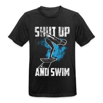Schwimmen Schwimmer Schwimmerin Spruch Lustig - Männer T-Shirt atmungsaktiv - Schwarz - Vorne - AI Model Male 178 light (178cm)