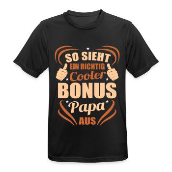 Bonus Papa Stiefvater Stiefpapa - Männer T-Shirt atmungsaktiv - Schwarz - Vorne - AI Model Male 178 light (178cm)