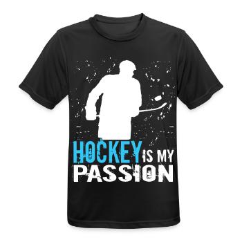 Hockey hockey hockey player hockey player - Men's Breathable T-Shirt - black - Front - AI Model Male 178 light (178cm)
