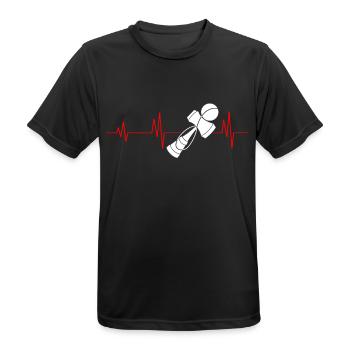 Kendama Herzschlag - Männer T-Shirt atmungsaktiv - Schwarz - Vorne - AI Model Male 178 light (178cm)