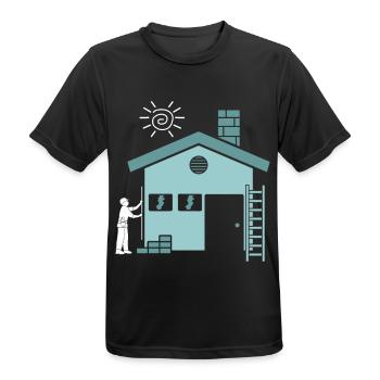 Hausbauer Häuslebauer Haus Bauen - Männer T-Shirt atmungsaktiv - Schwarz - Vorne - AI Model Male 178 light (178cm)