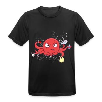 Pieuvre en plastique mer environnement de pollution en plastique - T-shirt respirant Homme - noir - Devant - AI Model Male 178 light (178cm)