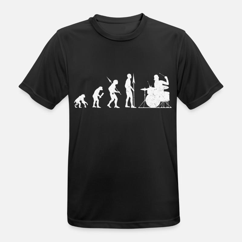 Drummer Evolution - Männer T-Shirt atmungsaktiv - Schwarz