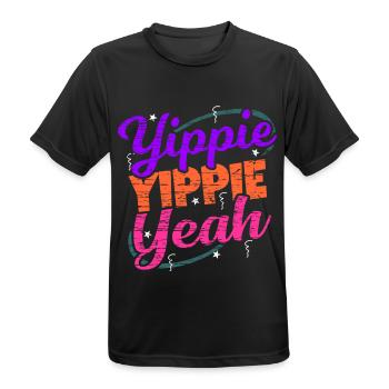 Yippie Yippie Yeah EDM Festival Musique Techno - T-shirt respirant Homme - noir - Devant - AI Model Male 178 light (178cm)