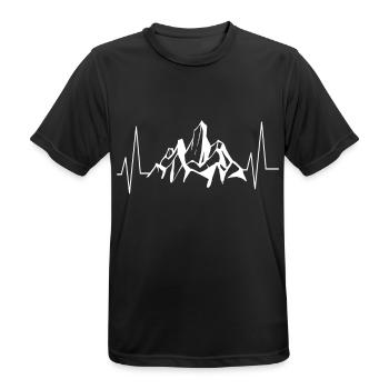 Heartbeat mountains - Men's Breathable T-Shirt - black - Front - AI Model Male 178 light (178cm)