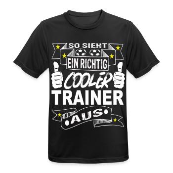 Fußball trainer - Männer T-Shirt atmungsaktiv - Schwarz - Vorne - AI Model Male 178 light (178cm)