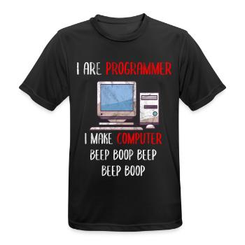 I Are Programmer Funny Computer Programming - Men's Breathable T-Shirt - black - Front - AI Model Male 178 light (178cm)