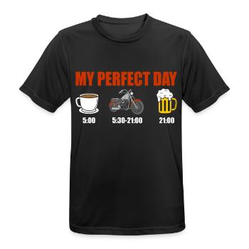 Motorradfahrer Motorrad Lustiges Biker - Männer T-Shirt atmungsaktiv - Schwarz - Vorne - AI Model Male 178 light (178cm)