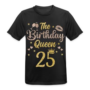 25th birthday Queen 25 years Twenty-five - Men's Breathable T-Shirt - black - Front - AI Model Male 178 light (178cm)