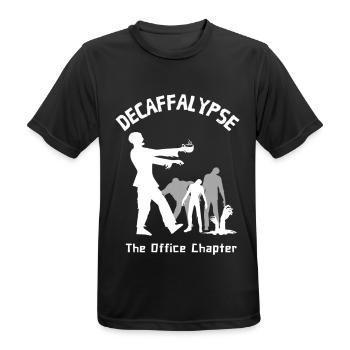 Decaffalypse Lustige Kaffee Zombies Bürohumor - Männer T-Shirt atmungsaktiv - Schwarz - Vorne - AI Model Male 178 light (178cm)