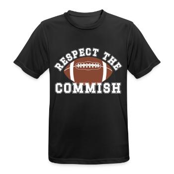 Respect the Commish Fantasy Football Commissioner - Men's Breathable T-Shirt - black - Front - AI Model Male 178 light (178cm)