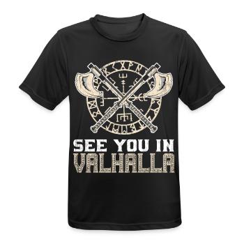 See You In Valhalla Viking Viking Skull - Men's Breathable T-Shirt - black - Front - AI Model Male 178 light (178cm)