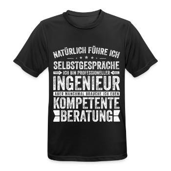 Ingenieur witziger Spruch für die Arbeit Beruf - Männer T-Shirt atmungsaktiv - Schwarz - Vorne - AI Model Male 178 light (178cm)
