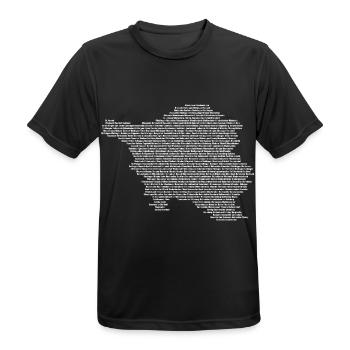 Alle Orte und Gemeinden im Saarland als Karte - Männer T-Shirt atmungsaktiv - Schwarz - Vorne - AI Model Male 178 light (178cm)