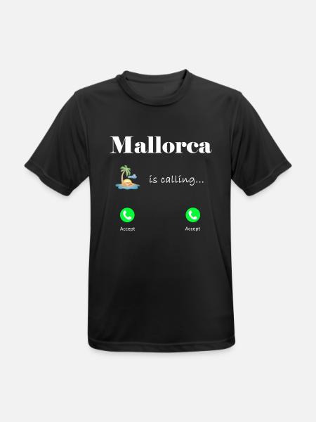 Mallorca is calling, Lustiges Geschenkidee Palme - Männer T-Shirt atmungsaktiv - Schwarz