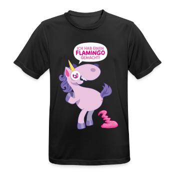 Einhorn Flamingo gemacht - Männer T-Shirt atmungsaktiv - Schwarz - Vorne - AI Model Male 178 light (178cm)