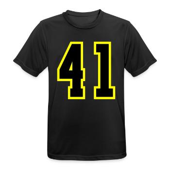 41 Zahl Trikot - Männer T-Shirt atmungsaktiv - Schwarz - Vorne - AI Model Male 178 light (178cm)