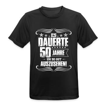 Es dauerte 50 Jahre - Männer T-Shirt atmungsaktiv - Schwarz - Vorne - AI Model Male 178 light (178cm)