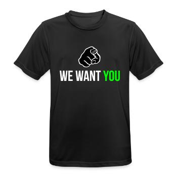 we want you - Männer T-Shirt atmungsaktiv - Schwarz - Vorne - AI Model Male 178 light (178cm)