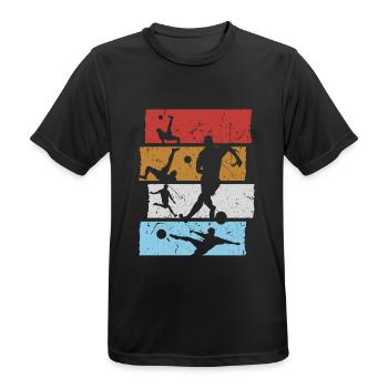 Fußball T-Shirt Retro Vintage Fußballspieler - Männer T-Shirt atmungsaktiv - Schwarz - Vorne - AI Model Male 178 light (178cm)