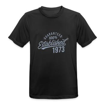 Guaranteed Released Vintage 1973 Birthday - Men's Breathable T-Shirt - black - Front - AI Model Male 178 light (178cm)