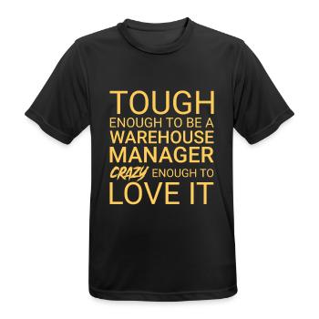 Warehouse Manager Crazy - Männer T-Shirt atmungsaktiv - Schwarz - Vorne - AI Model Male 178 light (178cm)