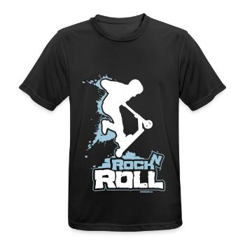 Scooter Stunt Roller Rock n Roll - T-shirt respirant Homme - noir - Devant - AI Model Male 178 light (178cm)