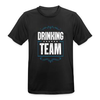 Drinking Crew - Männer T-Shirt atmungsaktiv - Schwarz - Vorne - AI Model Male 178 light (178cm)